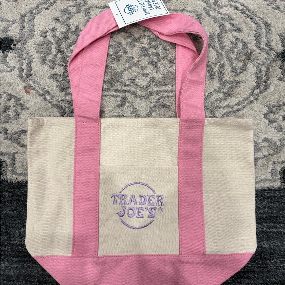 Trader Joe’s Pink and Cream Tote Bag